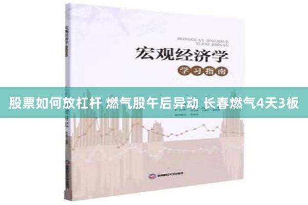 股票如何放杠杆 燃气股午后异动 长春燃气4天3板